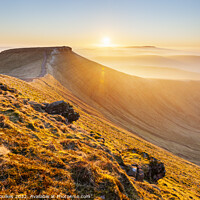 Buy canvas prints of Sunset over Corn Du, from Pen Y Fan, Brecon Beacon by Justin Foulkes