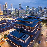 Buy canvas prints of Buddha Tooth Relic Temple, Chinatown, Singapore by Justin Foulkes