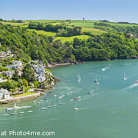 Buy canvas prints of Panoramic view of Kingswear from Dartmouth by Justin Foulkes