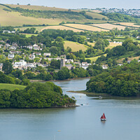 Buy canvas prints of Stoke Gabriel village on the River Dart, South Dev by Justin Foulkes