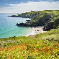 Buy canvas prints of Housel Bay Beach and Lizard Point, Cornwall by Justin Foulkes