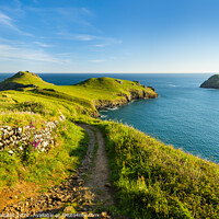 Buy canvas prints of The South West Coast Path at the Rumps, Cornwall by Justin Foulkes