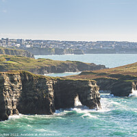 Buy canvas prints of Newquay and Trevelgue Head, North Cornwall by Justin Foulkes