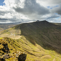 Buy canvas prints of Cribyn and Pen Y Fan from Fan Y Big, Brecon Beacon by Justin Foulkes