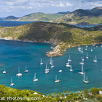 Buy canvas prints of English Harbour from Shirley Heights, Antigua by Justin Foulkes