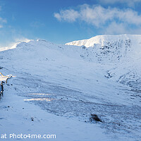 Buy canvas prints of Striding Edge, Helvellyn and Catstye Cam panorama by Justin Foulkes