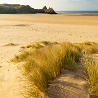 Buy canvas prints of Three Cliffs Bay, Gower Peninsula, Wales by Justin Foulkes