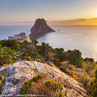 Buy canvas prints of Es Vedrá at sunset, Ibiza, Spain by Justin Foulkes