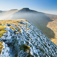 Buy canvas prints of Frosted slopes, Pen Y Fan, Brecon Beacons by Justin Foulkes