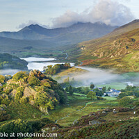 Buy canvas prints of The Snowdon massif from above Capel Curig by Justin Foulkes