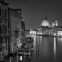 Buy canvas prints of Night view of Santa Maria della Salute church, Grand Canal, Venice by Justin Foulkes