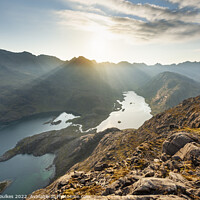 Buy canvas prints of The Cuillins from Sgurr Na Stri, Skye, Scotland by Justin Foulkes