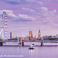 Buy canvas prints of River Thames Panaorama, London by Justin Foulkes