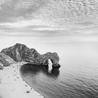 Buy canvas prints of Durdle Door, Dorset, in black and white by Justin Foulkes