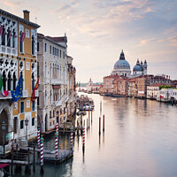 Buy canvas prints of The Grand Canal at sunrise, Venice, Italy by Justin Foulkes