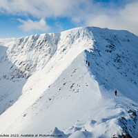 Buy canvas prints of Striding Edge, after winter snow, Helvellyn by Justin Foulkes