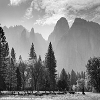 Buy canvas prints of Cathedral Rocks, Yosemite, California by Justin Foulkes