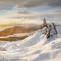 Buy canvas prints of Winter sunrise, The Old Man of Storr, Isle of Skye by Justin Foulkes