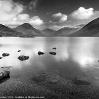 Buy canvas prints of Wastwater, Lake District in black and white by Justin Foulkes