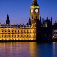 Buy canvas prints of Parliament and Big Ben at night, London by Justin Foulkes