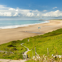 Buy canvas prints of The path to Rhossili Beach, Gower, Wales by Justin Foulkes