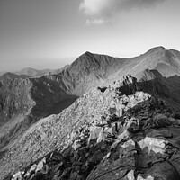 Buy canvas prints of Snowdon from Crib Goch, North Wales by Justin Foulkes
