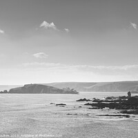 Buy canvas prints of Burgh Island in black and white by Justin Foulkes