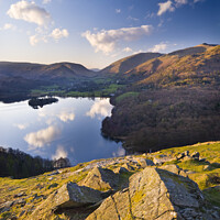 Buy canvas prints of Grasmere from Loughrigg Fell, Lake District by Justin Foulkes