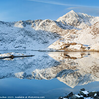 Buy canvas prints of Snowdon winter reflections, North Wales by Justin Foulkes