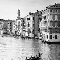Buy canvas prints of Gondolier on the Grand Canal, Venice, Italy by Justin Foulkes