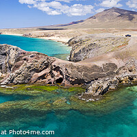 Buy canvas prints of  Playa de Papagayo panorama, Lanzarote by Justin Foulkes