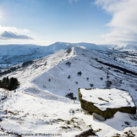 Buy canvas prints of Mam Tor and The Great Ridge from Back Tor, in winter by Justin Foulkes