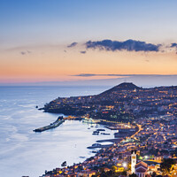Buy canvas prints of Funchal, at dusk, Madeira, Portugal  by Justin Foulkes
