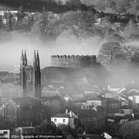 Buy canvas prints of Early morning mist, Totnes, Devon by Justin Foulkes