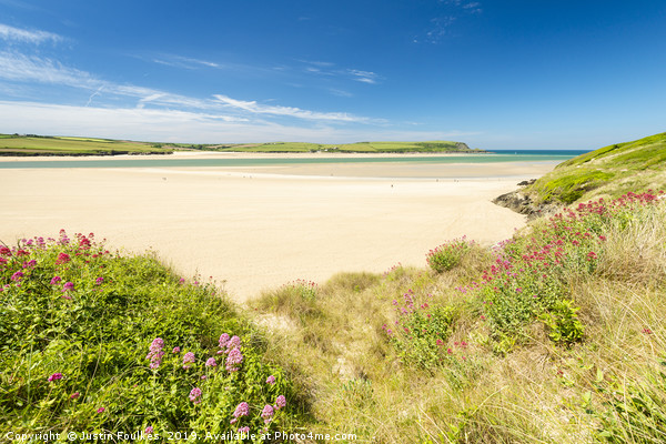 The beach at Rock, on the Camel Estuary, Cornwall Framed Mounted Print by Justin Foulkes