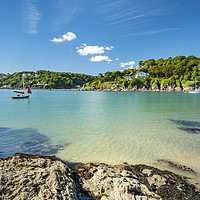 Buy canvas prints of Sailing boat on the Salcombe estuary, Devon  by Justin Foulkes