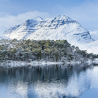 Buy canvas prints of Liathach from Loch Clair, Winter by Justin Foulkes