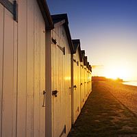 Buy canvas prints of Beach huts at Budleigh Salterton, East Devon by Justin Foulkes