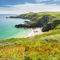 Buy canvas prints of Housel Bay Beach and Lizard Point, Cornwall by Justin Foulkes