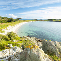 Buy canvas prints of Great Porth beach, Bryher, Isles of Scilly by Justin Foulkes