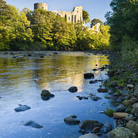Buy canvas prints of Barnard Castle and the River Tees, Durham, England by Justin Foulkes