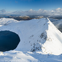Buy canvas prints of Striding Edge from Helvellyn, in winter by Justin Foulkes