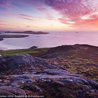 Buy canvas prints of Sunset over Whitesands Bay and St David's Head by Justin Foulkes