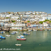 Buy canvas prints of Panoramic view of Brixham, South Devon by Justin Foulkes