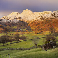 Buy canvas prints of Winter sunrise in the Langdale Valley by Justin Foulkes