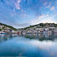 Buy canvas prints of Harbour reflections, Looe, Cornwall by Justin Foulkes