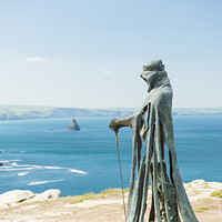 Buy canvas prints of Sculpture at Tintagel Castle, Cornwall by Justin Foulkes