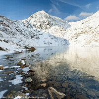 Buy canvas prints of Snowdon, in winter, from Glaslyn, Snowdonia, North by Justin Foulkes