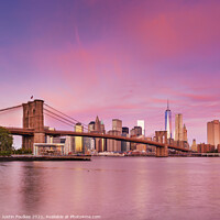 Buy canvas prints of The Lower Manhattan Skyline and Brooklyn Bridge by Justin Foulkes