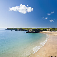 Buy canvas prints of Broad Haven South beach, Pembrokeshire, Wales by Justin Foulkes